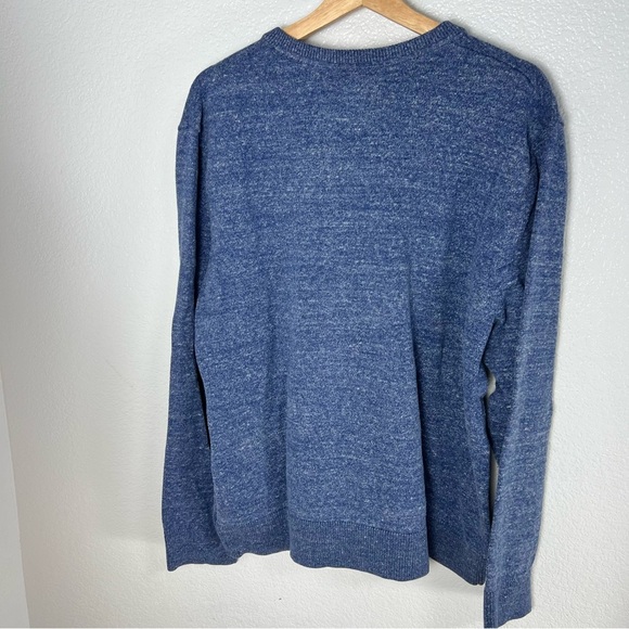 GAP Men’s XL Blue Heather Knit Sweater • Classic Crewneck Pullover - Picture 12 of 16